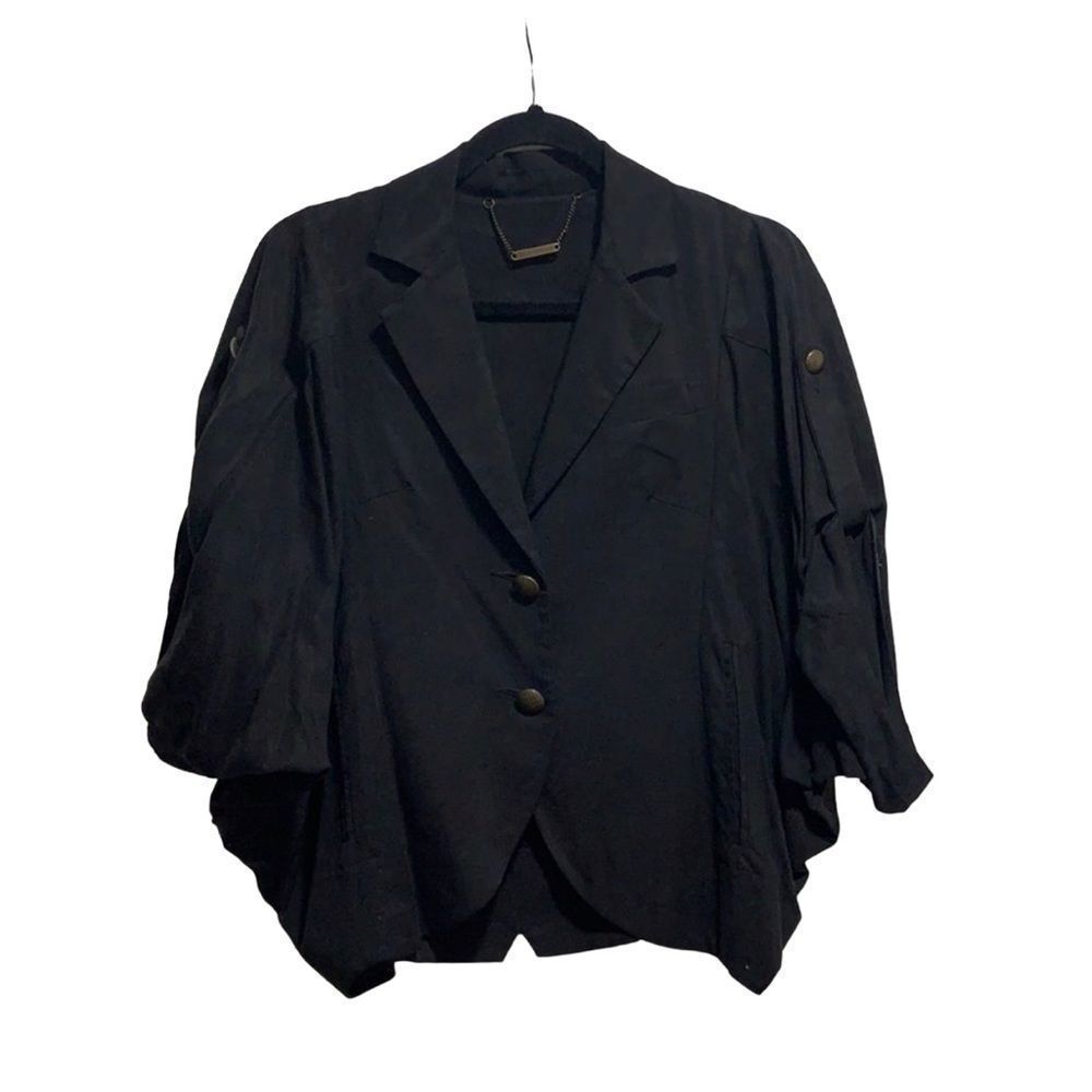Trina Turk Black womens 3/4 puff sleeve Jacket size 2